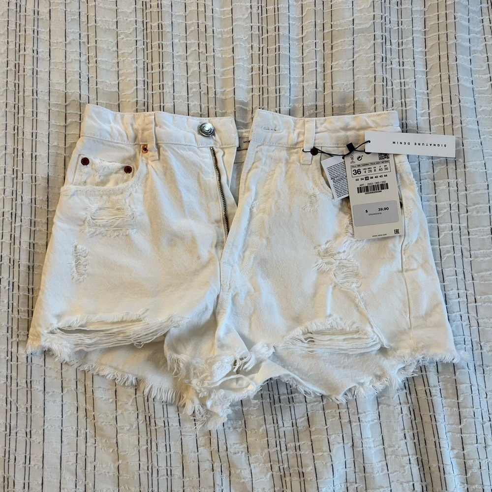 Zara distressed high waisted short